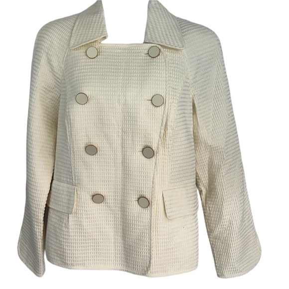 Talbots off white double button blazer size 10 - Picture 8 of 8